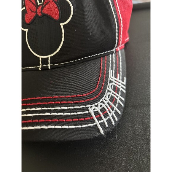 Disney Minnie Mouse Womens Baseball Hat Adjustable Strapback Cap White Polka Dot - Picture 2 of 4